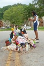 Makeshift Memorial Where Michael Brown was Shot